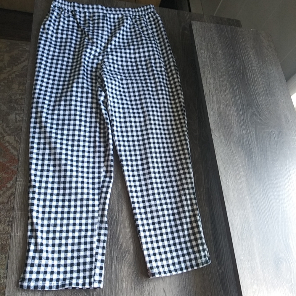 Joan Rivers Regular Signature Knit Capri Pants Black Gingham XS A496277